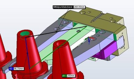 Konzeptentwurf einer Werkzeugkomponente in einer 3D-Visualisierung, entwickelt bei GM-Projekt.