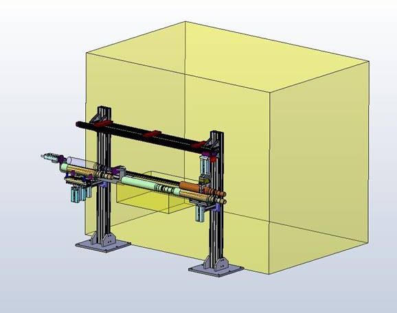 CAD-Modell eines Zylinders in einer Halterung, illustriert für die präzise Produktentwicklung bei GM-Projekt.